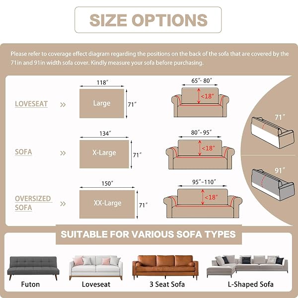 DREAMINGO SOFA COVERS WASHABLE THICK CHENILLE COUCH COVER FOR 3 CUSHION COUCH SOFA MULTI-USE COUCH COVER BLANKET MODERN PET FURNITURE PROTECTOR SECTIONAL COUCH SLIPCOVER 71″X150″, KHAKI