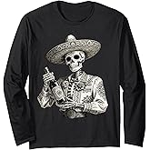 Dia De Los Muertos Costume Day of The Dead Sugar Skull Long Sleeve T-Shirt
