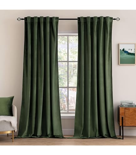 Bagaille VELOURS CURTAIN ★ GREEN Amazon.com: MIULEE 100% Blackout Velvet Curtains 84 Inches