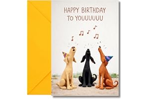 LimaLima Birthday Card For Women Men Funny Dogs Singing Design For Female Male