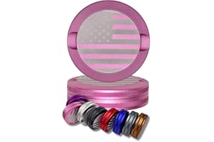 GAMEMEN Snus Can | Knurling Metal Can for ZYN | Knurl Aluminum Holder for Pill | Smell Proof Box with USA Flag | Snus Container | Nicotine Pouch Box | USA Gift (Pink)