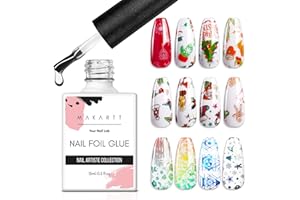 Makartt Nail Foil Glue Gel for Nail, Foil Gel Transfer for Nails Art Stickers Strong Adhesion Foil Transfer Gel Soak Off Salon DIY UV LED Lamp Required 15ML(0.5 fl.oz)