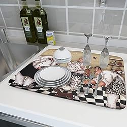 Fat Chef Dish Drying Mat For Kitchen Counter 18x24