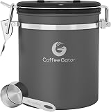 Coffee Gator 1300 mL Stainless Steel Airtight Canister with Date Tracker