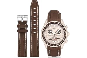 BONACE Bands for Moonswatch Watch,Curved SIlicone Strap Compatible with Omega X Swatch 20mm Watch,Swatch Omega Moonswatch Speedmaster Watch Replacement No Gap Strap Men Women