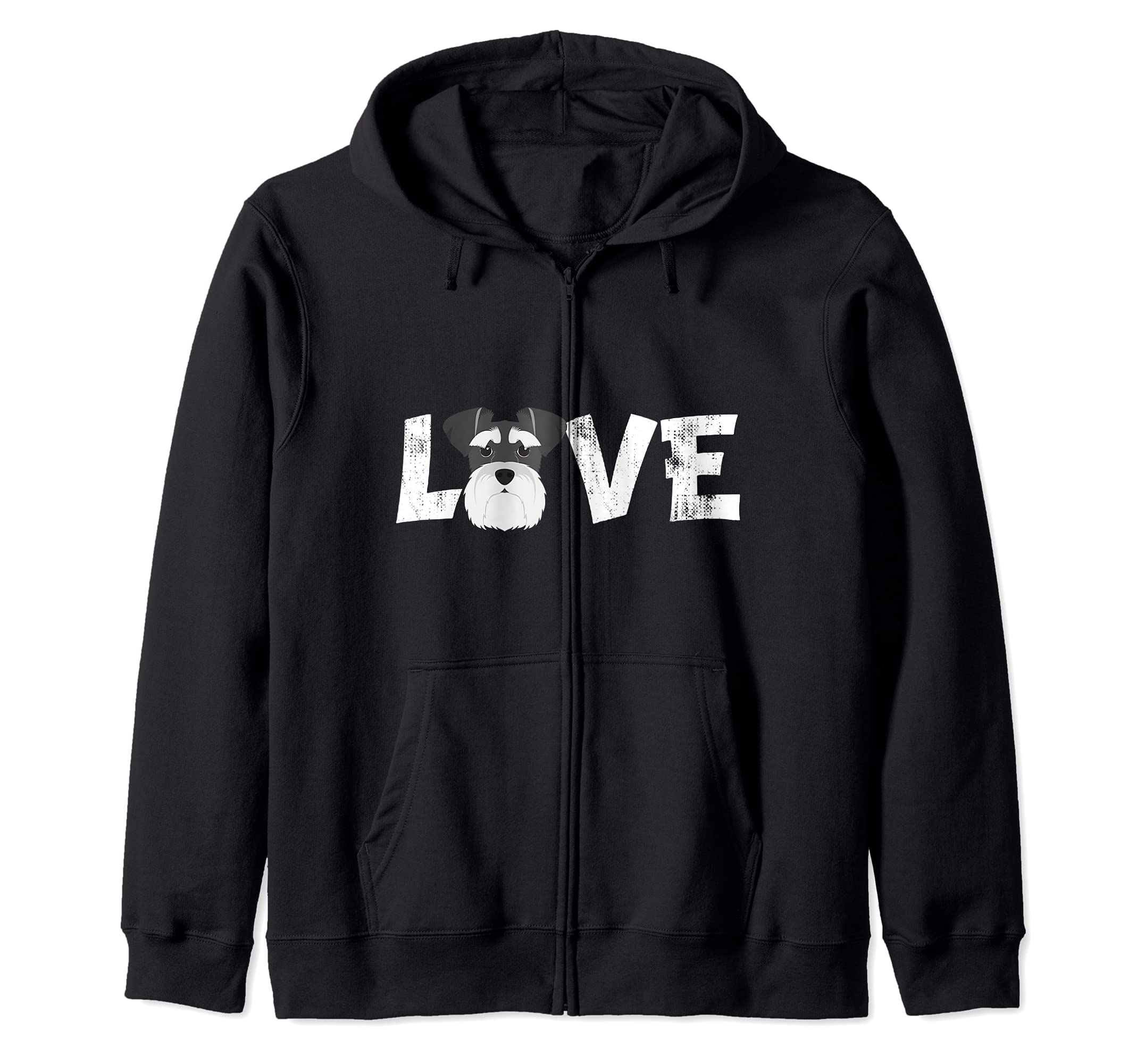 Dog Mom Dog Dad Minature Schnauzer Dog Pet Zip Hoodie