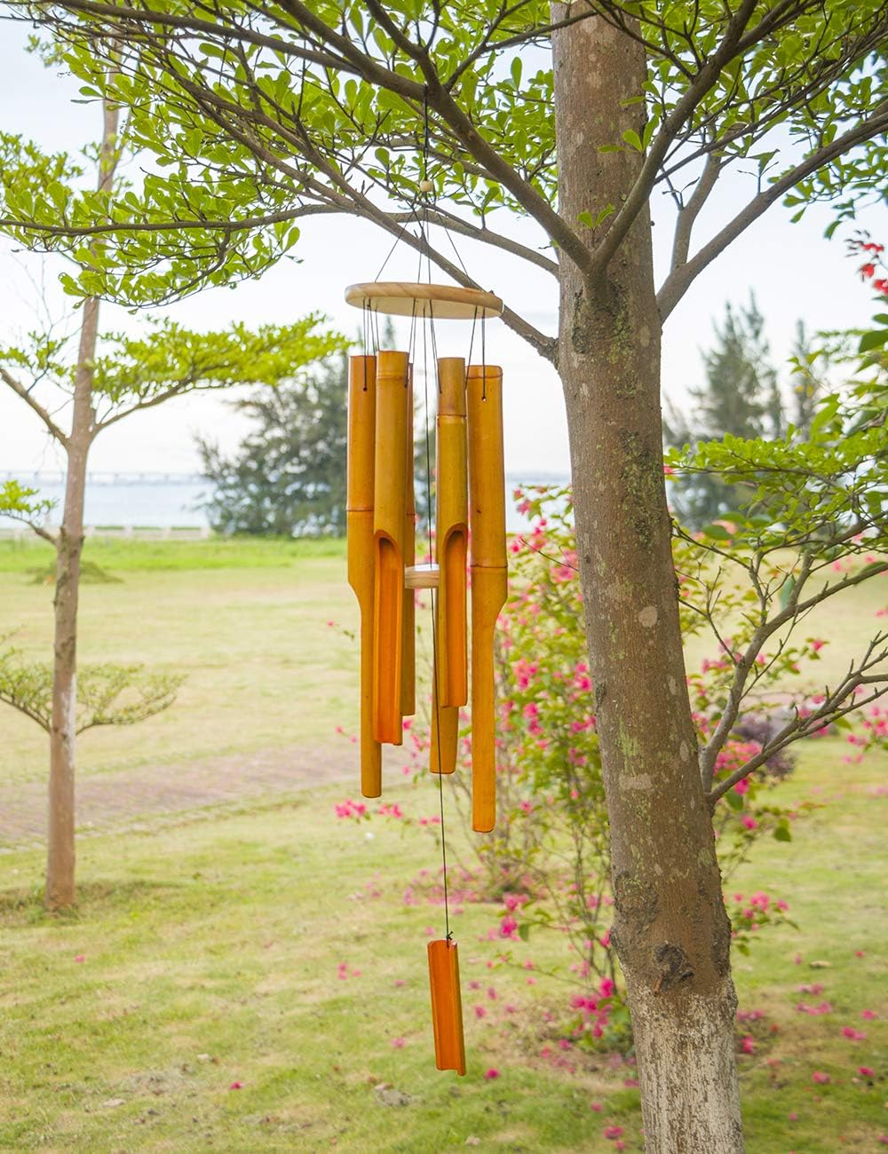 MUMTOP Bamboo Wind Chime Outdoor Wooden Music Wind Chimes for Garden, Patio, Home or Outdoor Decor : Garden & Outdoor