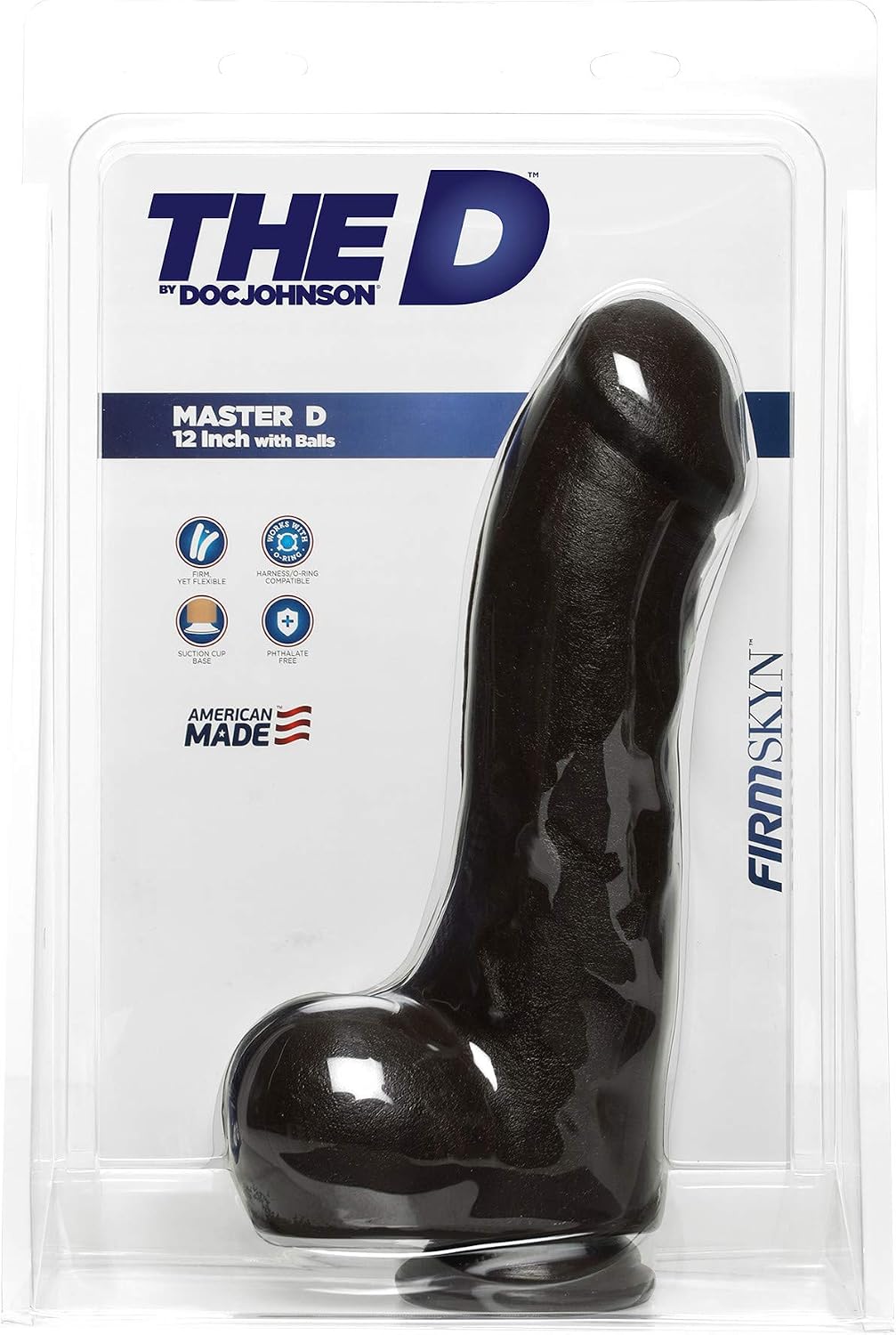 The D Doc Johnson, Master D, 12-Inch with Balls, Firmskyn Brown, Chocolate, 12 Inch - Image 3