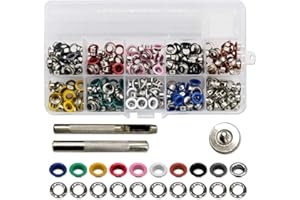 HDST-HOME 300 Set Grommet Kit Metal Eyelets Shoes Clothes Crafts with Installation Tools for DIY Project Craft Making Clothes Shoes Repair and Decoration 10 Colors (1/4inch/ 6mm)