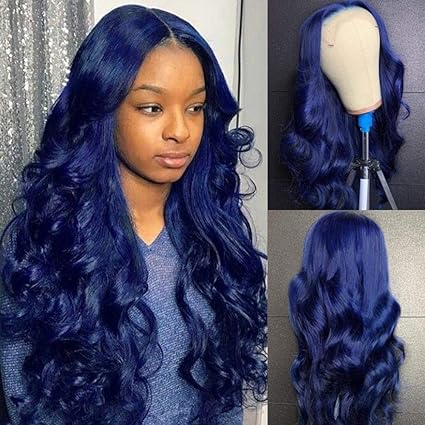blue wigs human hair