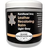 Furniture Clinic The Original Leather Recoloring Balm Light Grey Leather Dye for Furniture, Couches & Car Seats - Restore Scratched, Faded, & Damaged Surfaces