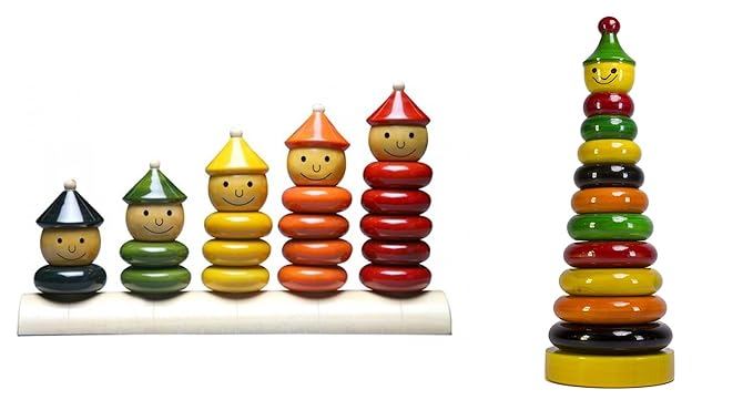 KIDSSHOPEE Multicolor Wooden Counting Abacus with Rainbow Rings