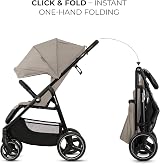 Kinderkraft Trig 3 Lightweight Stroller Beige, One-Hand Fold, 5-Point Harness view 3