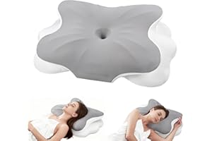 Uvellgift Cervical Neck Pillow, 2 Heights Neck Support Pillow for Neck Pain & Snoring Relief, Ergonomic Pillow for Side and B