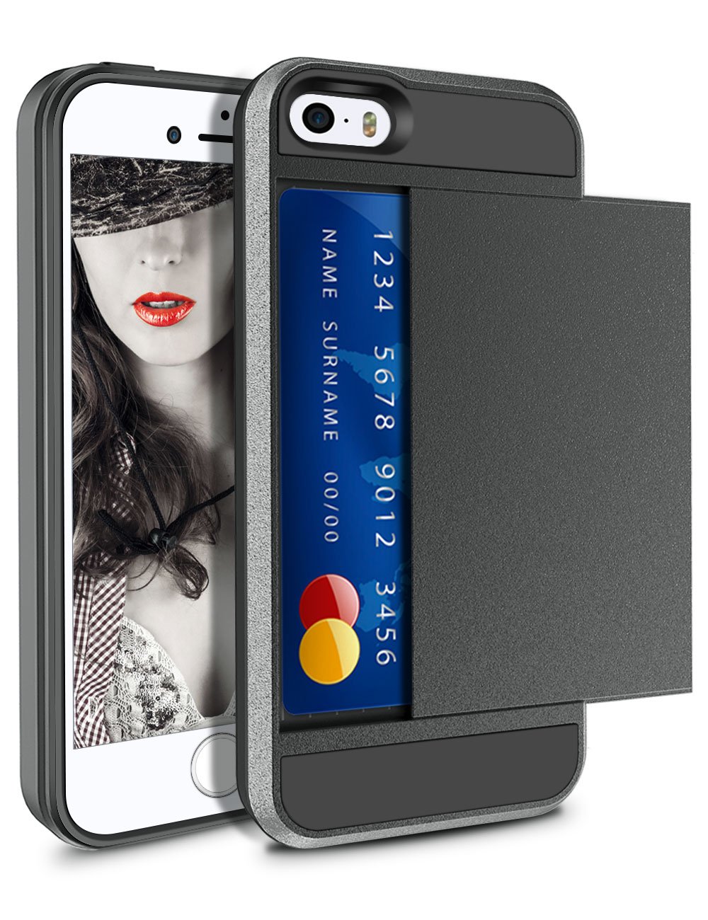 注目の Iphone 6 6s財布型ケース Cheeringaryクレジットカード 現金スロットidホルダーカバーハイブリッドデュアルレイヤスリムソフトtpu耐衝撃とハードバンパー傷防止シェルfor Apple Iphone 6 6s 4 7インチ Iphone 5 5s Se グレー B076h1y16l Iphone 5 5s
