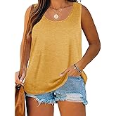 Plus Size Tank Tops for Women Summer Sleeveless Scoop Neck T-Shirts Tops Casual Tees Tunics Shirts