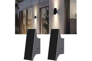 SOTTLOT Solar Sconce Lights Outdoor, Dimmable Solar Wall Lights Up and Down, 3000K 700LM Solars Lights Outdoor IP65 Waterproof for Yard Fence Patio Garage Porch, 2pcs