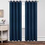 Joydeco Blackout Curtains 108 Inch Navy 2 Panels Thermal Insulated