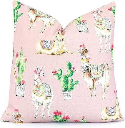 73Elley - Funda de almohada con estampado de llamas y cactus, con