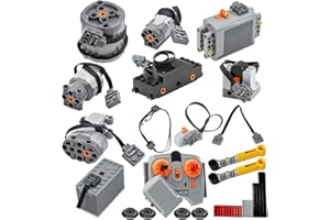 SEEMEY 32Pcs Power Function Kit Set Motor Battery Infrared-Remote-Control Receiver Train Adjustable Speed ​​Motor Parts, Powe