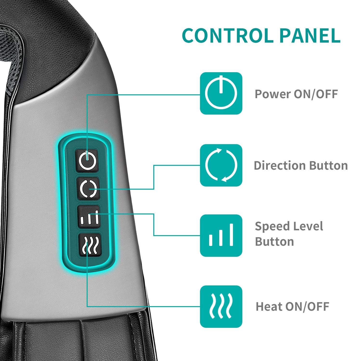 Shiatsu Neck and Back Massager with Soothing Heat, Nekteck Electric Deep Tissue 3D Kneading Massage Pillow for Shoulder, Leg, Body Muscle Pain Relief, Home, Office, and Car Use: Health & Personal Care