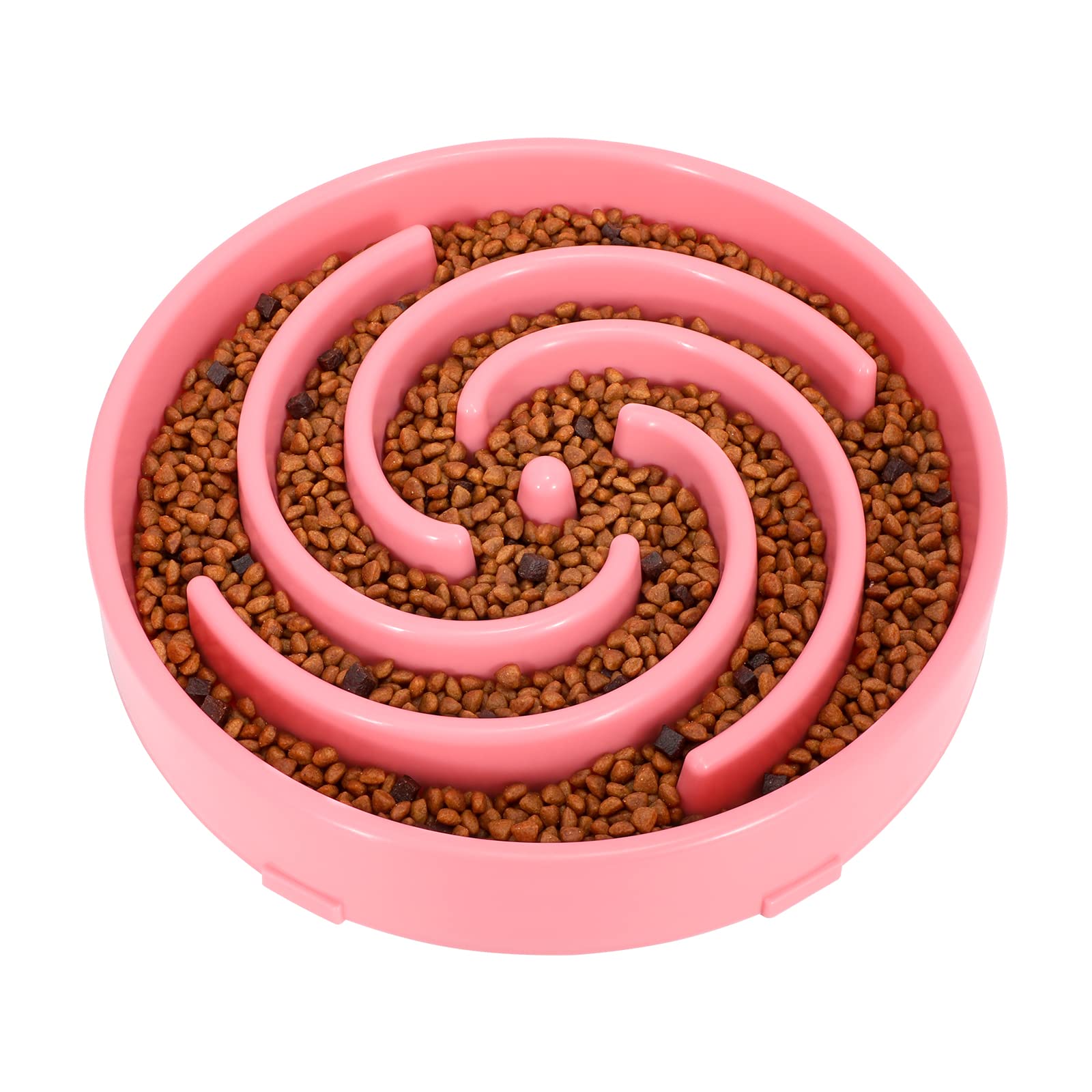 LEACOOLKEY Large Slow Feeder Dog Bowl,Slow Dog Feeder Bowl Maze Interactive,Anti Gulping Healthy Eating,Stop Bloat Pet Slow Down Feeding Dishes for Medium/Big Dogs(Pink)