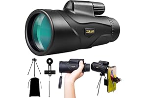 zukakii 12x50 Monocular Telescope, 2021 Mini Waterproof Telescope for Adult with Smartphone Holder & Tripod, BAK4 Prism FMC Lens for Bright Large View Bird Watching Hunting Hiking Camping Travel