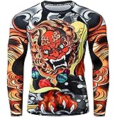 LAFROI Men's Long Sleeve UPF 50+ Baselayer Performance Compression Shirt Rash Guard-CLY08C