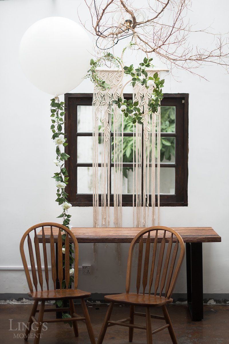 Bohemian Apartment Dorm Room Art Decor Leaf Design Rope Art Lings