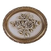 S-MANTIS Vintage Wall Sculpture,Antique Pediment,Hallway Wall Art,Hand Painted Flower Wall Decoration Accent Artworks for Indoor Kitchen Bedroom Living Room Office Outdoor Garden Patio (Bronze & White)
