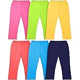 6 Pieces Girls Capris Leggings Crop Summer Leggings for School Wearing