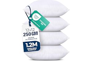 Utopia Bedding Throw Pillows (Set of 4, White) – 12 x 12 Inches Down Alternative Pillows for Bed, Sofa, and Couch - Fluffy De