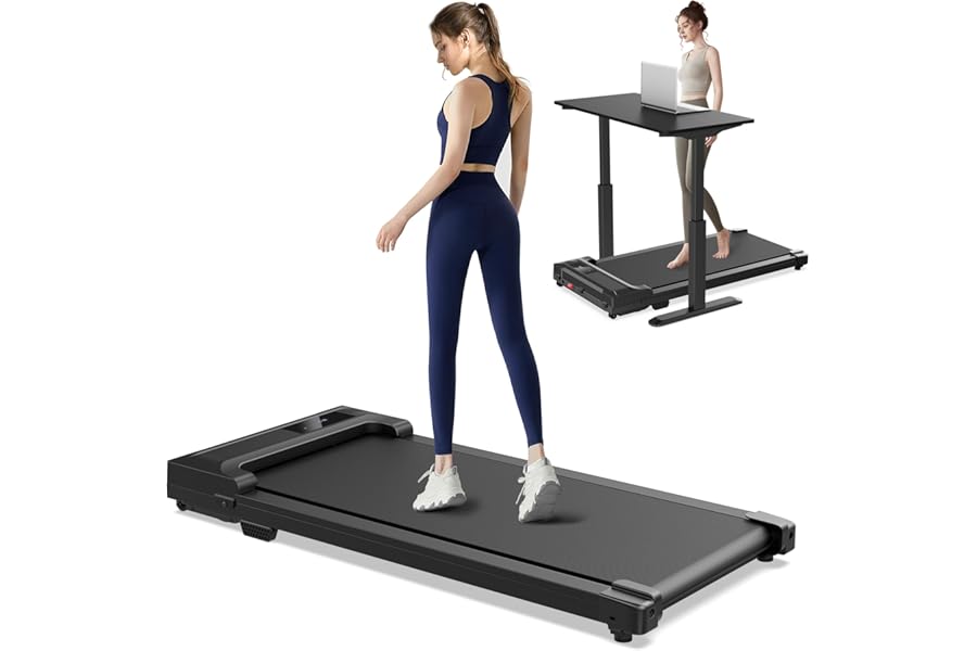 Walking Pad Treadmill for Home - Under Desk Treadmills Portable Mini Compact Walk Running Machine Pads Slim Lightweight Caminadora Eléctrica para Casa Office Small Spaces with Adjustable Speed Remote
