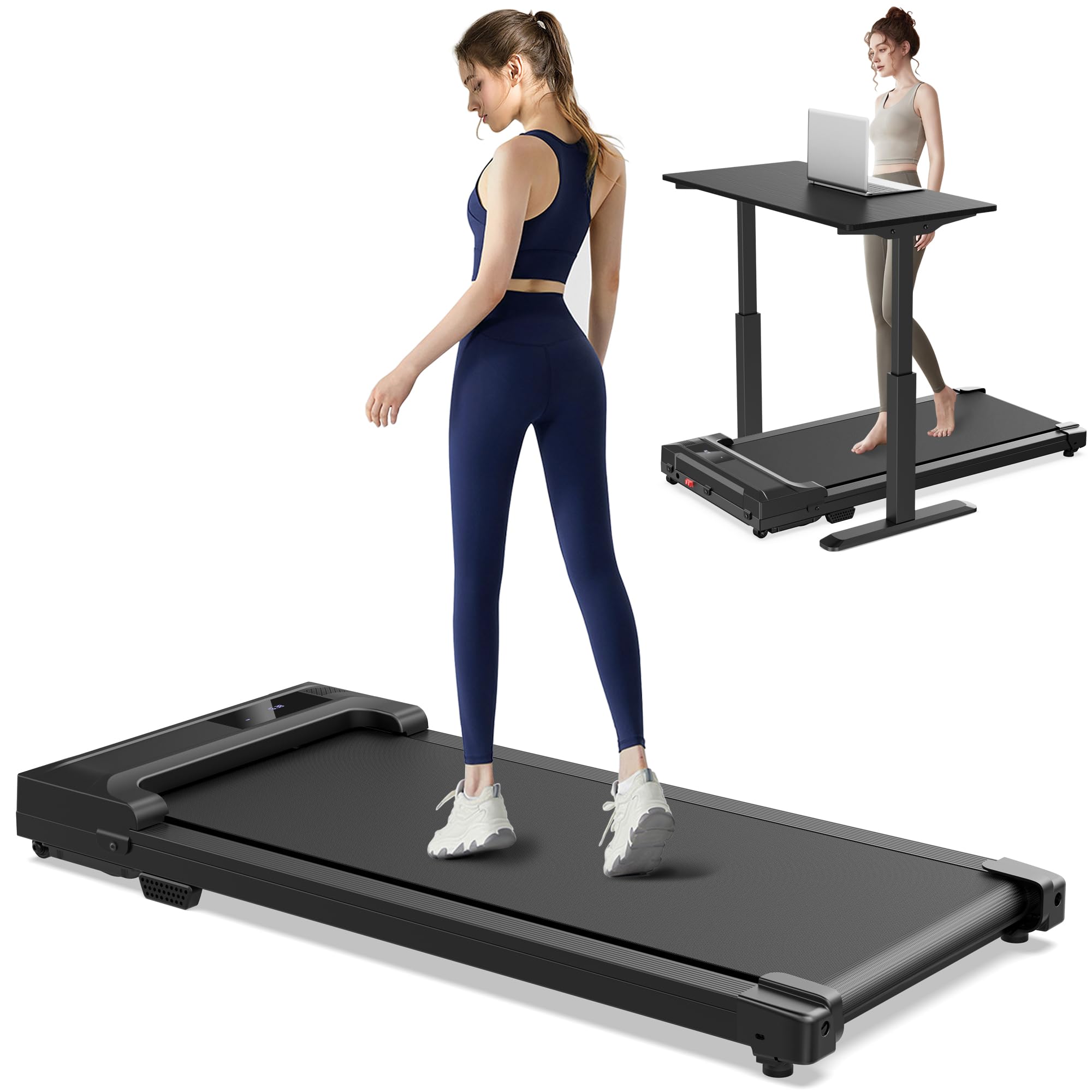 walking pad treadmill for home - under desk treadmills mini portable walking running machine slim co