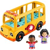 Fisher-Price Little People School Bus Toddler Toy | Push-Along Vehicle, Lights Music &amp; Sounds, 2 Figures, Preschool Kids Ages 1+ Years