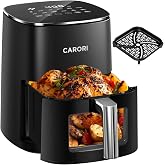 CARORI 6 Qt Air Fryer with Viewing Window, 12 Presets and DIY Mode, 1700W, 400&deg;F Max, Large Nonstick Dishwasher-Safe Basket, Bake, Roast, Reheat, Dehydrate, Black