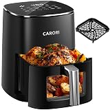 CARORI 6QT Air Fryer with Viewing Window, 12 Cooking Presets, 1700W Fast & Even Cooking, Max 400℉ Crisping, Bake, Roast, Reheat & Dehydrate, Large Nonstick Basket, Dishwasher Safe