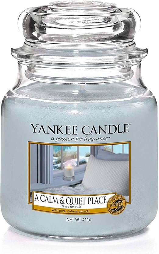 Yankee Candle Medium Jar Scented Candle in a Calm and Quiet Place, Up to 75 Hours Burn Time