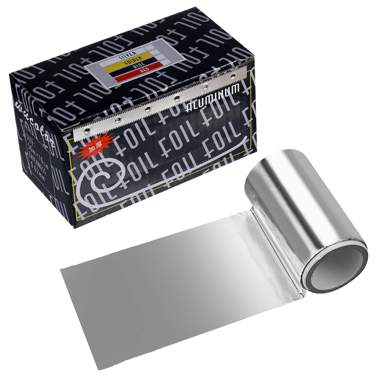 Firtink 2 Packs/12M Silver Aluminium Hair Foil Roll - 8.5cm x 6m Each - Hair Coloring, Highlighting, Perming - Salon Tool