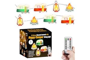 Haigoo Camper String Lights RV Camper Lights for Outside,16.5 ft USB Funny Camping Gifts 21 Led with Remote&Timer,Travel Trailer Party Lights Happy Camper Gifts for RV Awnings,Camping, Birthday