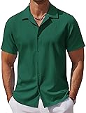COOFANDY Mens Beach Shirts Short Sleeve Casual