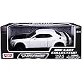2018 Dodge Challenger SRT Hellcat Widebody White with Black Hood 1/24 Diecast Model Car by Motormax 79350