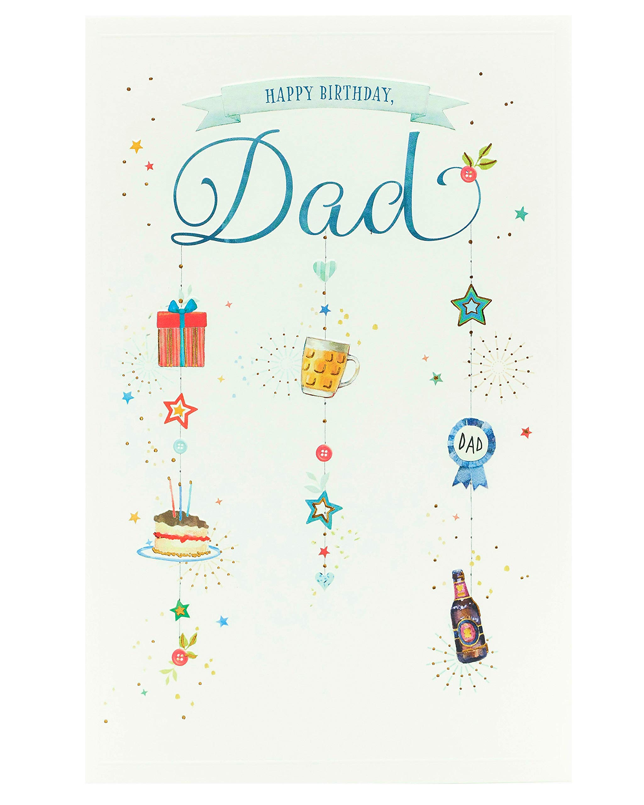 UK Greetings Birthday Card for Dad - Sweet Design, Multi, 137mm x 210mm