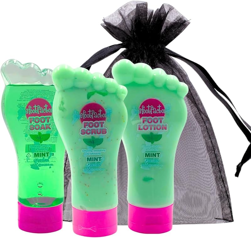 VIKINGTREAT Foot Soak Scrub Lotion Set - Dry Tired Feet Spa Kit - Mint