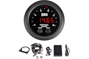 JJCOCO Wideband Air/Fuel Ratio AFR Gauge Kit with LSU 4.9 O2 Sensor Digital AFR Controller Gauge Wideband UEGO 52mm (2-1/16”)