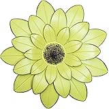 hogardeck Metal Flower Wall Decor - 13'' Outdoor Wall Art Backyard Decorations Hanging for Kitchen, Living Room, Bathroom (ye