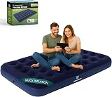 Green Haven Double Blow Up Airbed – 191x137x22 cm Waterproof Flocked view 1
