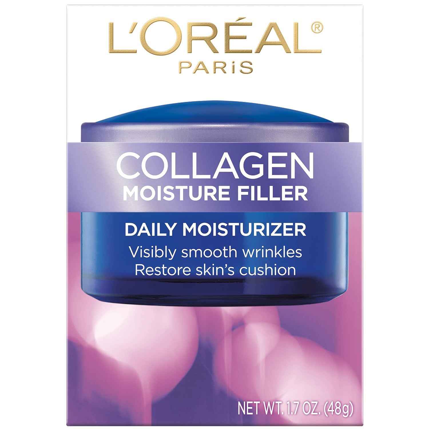 Collagen Face Moisturizer by L’Oreal Paris Skin Care Day and Night Cream Anti Aging Face Cream to Smooth Wrinkles I Non-Greasy I 1.7 oz.: Health & Personal Care