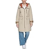 Andrew Marc Women's Gemas Hooded Transitional Water Resistant Parka Trench Coat