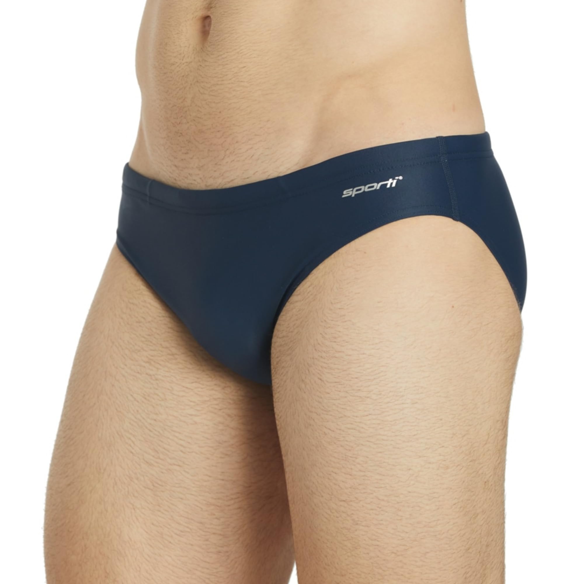 Photo 1 of Sporti Solid Swim Euro Brief - Mens Swim Briefs - Athletic Swimsuit Training for Swimmers - Competition Pool Training Briefs for Men - Navy - 30